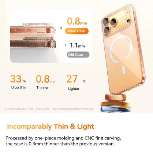 Baseus Crystal Slim Magnetic Phone Case for iPhone 17 Series Clear Awais Mobiles