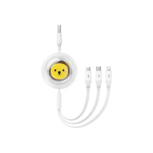 Baseus Leo Retractable Charging Cable 3-in-1 USB to M+L+C 3.5A 1.1m Awais Mobiles