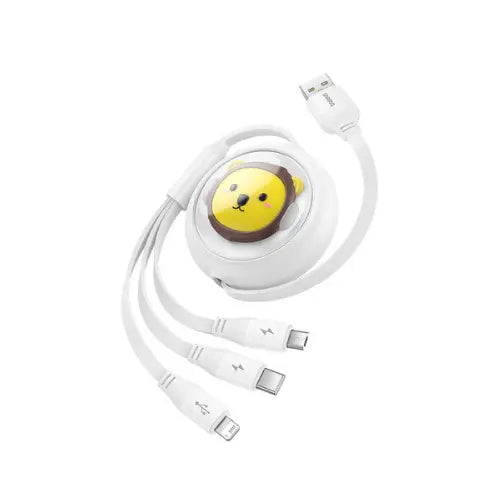 Baseus Leo Retractable Charging Cable 3-in-1 USB to M+L+C 3.5A 1.1m Awais Mobiles