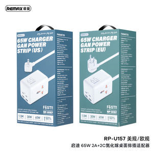 Remax RP-U157 Kiddy Series 65W Gan Power Strip (US) Dual-Port AC Socket Awais Mobiles