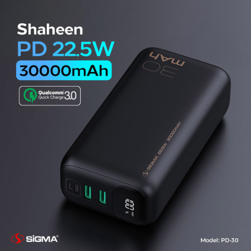 Sigma Shaheen Power Bank 30000mAh PD-30 Awais Mobiles
