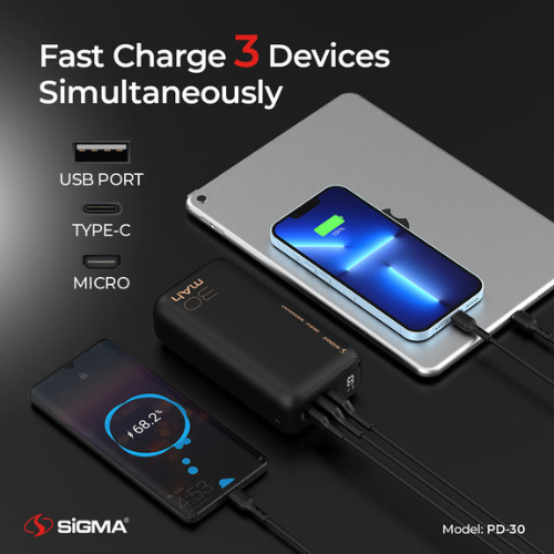 Sigma Shaheen Power Bank 30000mAh PD-30 Awais Mobiles