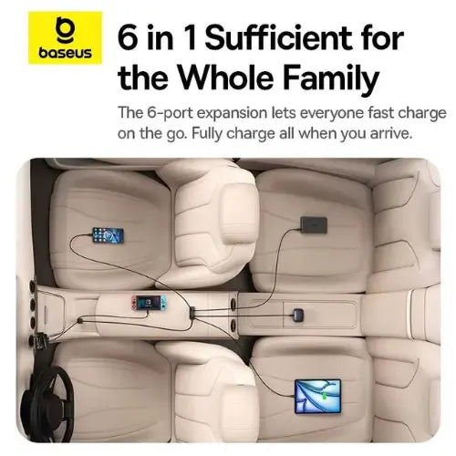 Baseus BackseatPal L1 Car Charger 3U+3C (110W) Awais Mobiles