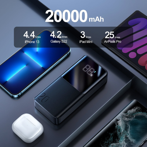 Zoom                 JOYROOM JR-QP192 22.5W Power Bank 20000mAh|Black Awais Mobiles