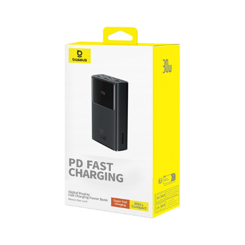 Baseus Star-Lord Digital Display Fast Charging Power Bank 10000mAh 30W Cluster Black Awais Mobiles