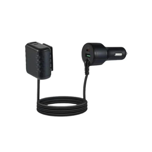 4-in-1 Fast Car Charger 76W | QC 3.0 Front & Rear Multi-Port Awais Mobiles