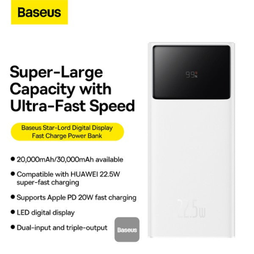 Baseus Star-Lord Digital Display Power Bank 20000 mAh – 22.5 W Fast Charge Awais Mobiles