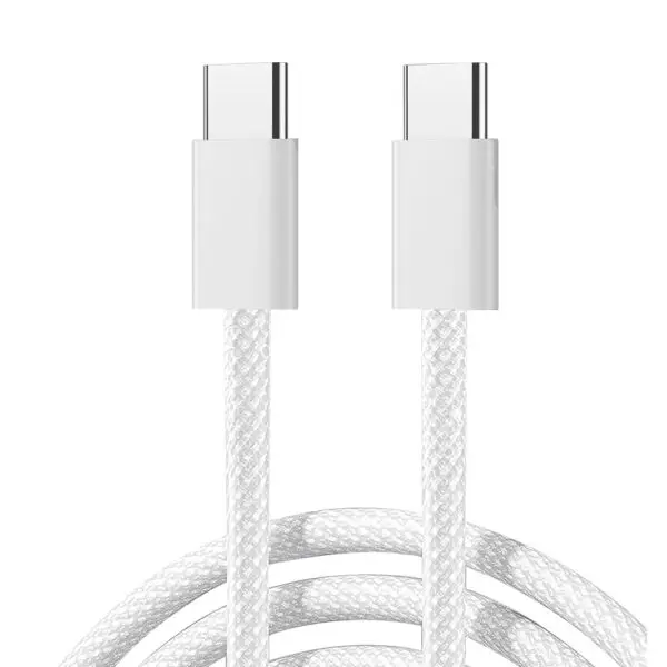 s a45 ben series braided 60w fast charging data cable (type c to type c) 1m white